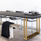 Rectangle Double Pedestal Dining Table Luxury Solid Wood Fixed Table Clearhalo ' dining_table' 'Dining Tables & Seating' 'Dining Tables' 'furn' 'furn_dining_table' 'Furniture' 'furniture_dining_table' 'Kitchen & Dining Furniture' 'kitchen&dining_furn' 'kitchen' 'kitchen_dining_table' 4576945
