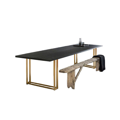Rectangle Double Pedestal Dining Table Luxury Solid Wood Fixed Table Black Without Chairs Clearhalo ' dining_table' 'Dining Tables & Seating' 'Dining Tables' 'furn' 'furn_dining_table' 'Furniture' 'furniture_dining_table' 'Kitchen & Dining Furniture' 'kitchen&dining_furn' 'kitchen' 'kitchen_dining_table' 4576947