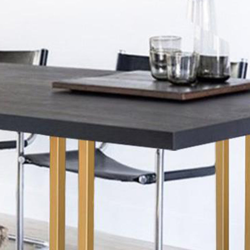 Rectangle Double Pedestal Dining Table Luxury Solid Wood Fixed Table Clearhalo ' dining_table' 'Dining Tables & Seating' 'Dining Tables' 'furn' 'furn_dining_table' 'Furniture' 'furniture_dining_table' 'Kitchen & Dining Furniture' 'kitchen&dining_furn' 'kitchen' 'kitchen_dining_table' 4576949