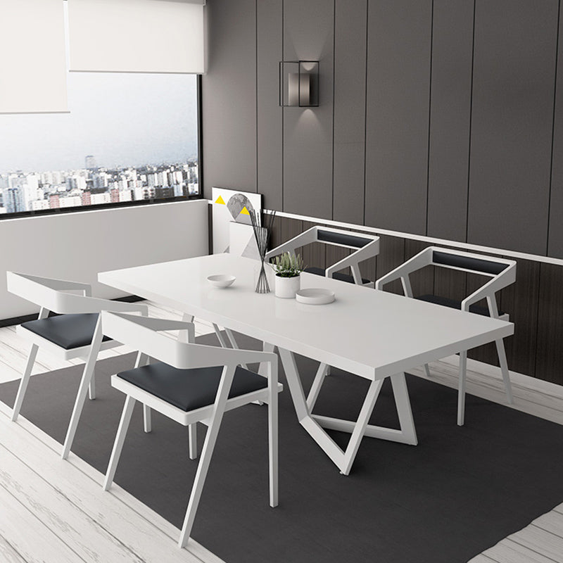 Rectangle Double Pedestal Luxury Style Dining Table Fixed Table with Solid Wood White 70.9"L x 31.5"W x 29.5"H Without Chairs Clearhalo ' dining_table' 'Dining Tables & Seating' 'Dining Tables' 'furn' 'furn_dining_table' 'Furniture' 'furniture_dining_table' 'Kitchen & Dining Furniture' 'kitchen&dining_furn' 'kitchen' 'kitchen_dining_table' 4576961