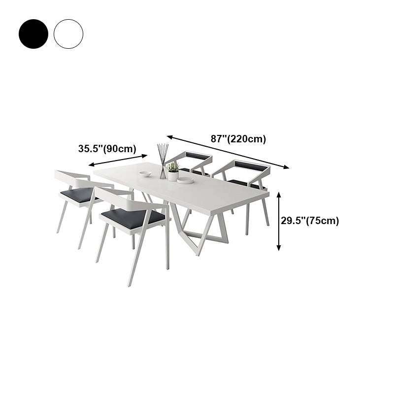 Rectangle Double Pedestal Luxury Style Dining Table Fixed Table with Solid Wood Clearhalo ' dining_table' 'Dining Tables & Seating' 'Dining Tables' 'furn' 'furn_dining_table' 'Furniture' 'furniture_dining_table' 'Kitchen & Dining Furniture' 'kitchen&dining_furn' 'kitchen' 'kitchen_dining_table' 4576972