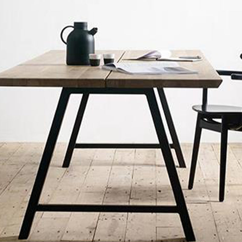 Rectangle Double Pedestal Glam Dining Table Solid Wood Fixed Table Clearhalo ' dining_table' 'Dining Tables & Seating' 'Dining Tables' 'furn' 'furn_dining_table' 'Furniture' 'furniture_dining_table' 'Kitchen & Dining Furniture' 'kitchen&dining_furn' 'kitchen' 'kitchen_dining_table' 4576982