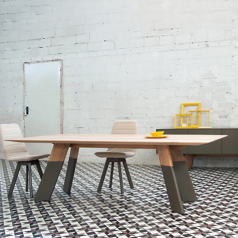 Rectangle Dining Table Solid Wood Table Luxury Style with 4 Legs Gray 63"L x 27.6"W x 29.5"H Without Chairs Clearhalo ' dining_table' 'Dining Tables & Seating' 'Dining Tables' 'furn' 'furn_dining_table' 'Furniture' 'furniture_dining_table' 'Kitchen & Dining Furniture' 'kitchen&dining_furn' 'kitchen' 'kitchen_dining_table' 4576993