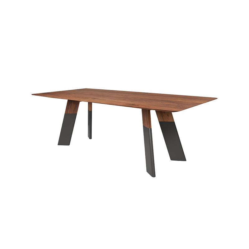 Rectangle Dining Table Solid Wood Table Luxury Style with 4 Legs Gray 86.6"L x 35.4"W x 29.5"H Without Chairs Clearhalo ' dining_table' 'Dining Tables & Seating' 'Dining Tables' 'furn' 'furn_dining_table' 'Furniture' 'furniture_dining_table' 'Kitchen & Dining Furniture' 'kitchen&dining_furn' 'kitchen' 'kitchen_dining_table' 4576999