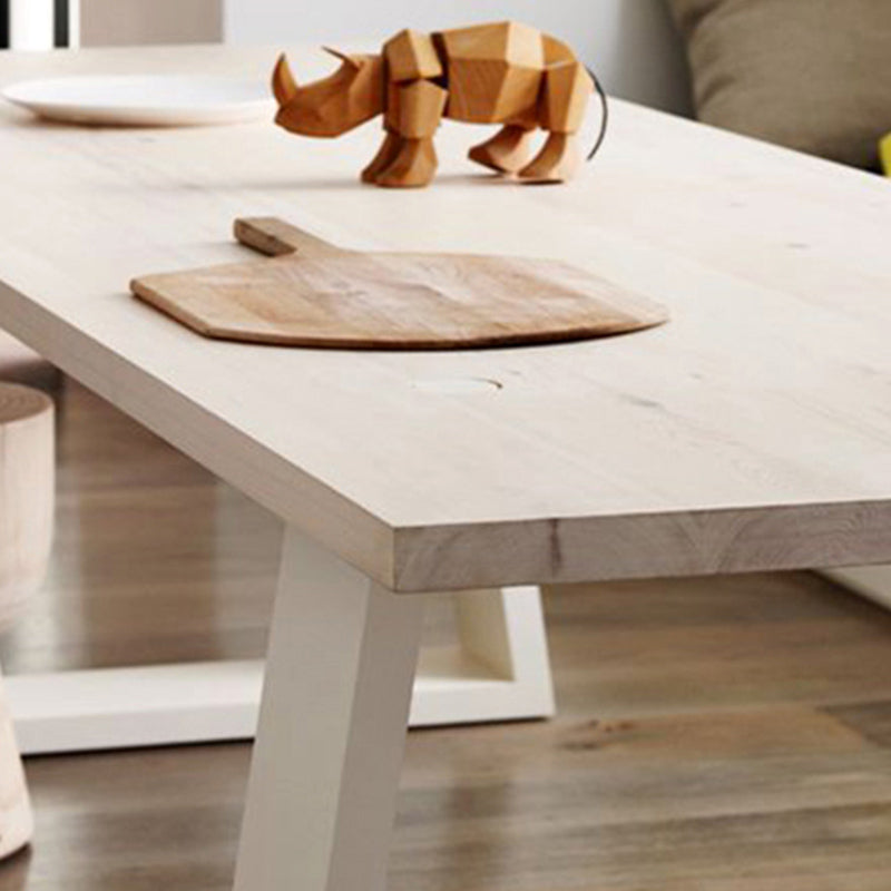 Rectangle Dining Table Pine Solid Wood Table Luxury with Double Pedestal Base Clearhalo ' dining_table' 'Dining Tables & Seating' 'Dining Tables' 'furn' 'furn_dining_table' 'Furniture' 'furniture_dining_table' 'Kitchen & Dining Furniture' 'kitchen&dining_furn' 'kitchen' 'kitchen_dining_table' 4577015
