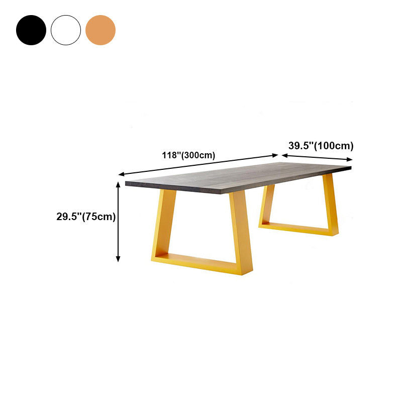 Rectangle Dining Table Pine Solid Wood Table Luxury with Double Pedestal Base Clearhalo ' dining_table' 'Dining Tables & Seating' 'Dining Tables' 'furn' 'furn_dining_table' 'Furniture' 'furniture_dining_table' 'Kitchen & Dining Furniture' 'kitchen&dining_furn' 'kitchen' 'kitchen_dining_table' 4577024