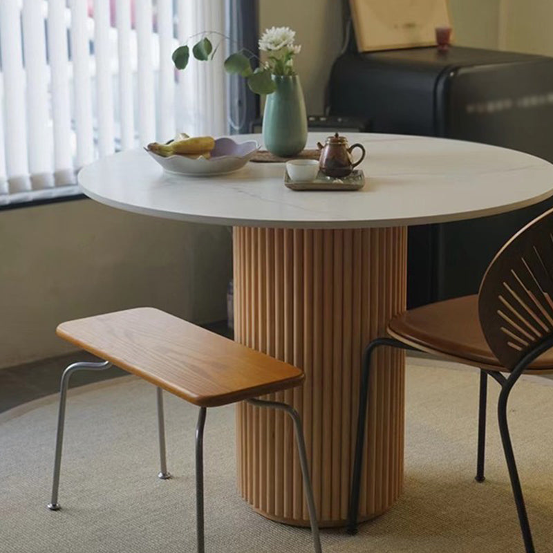 Solid Wood Dining Table Round Modern Pedestal Dining Table for Home Use White Without Chairs Clearhalo ' dining_table' 'Dining Tables & Seating' 'Dining Tables' 'furn' 'furn_dining_table' 'Furniture' 'furniture_dining_table' 'Kitchen & Dining Furniture' 'kitchen&dining_furn' 'kitchen' 'kitchen_dining_table' 4577039