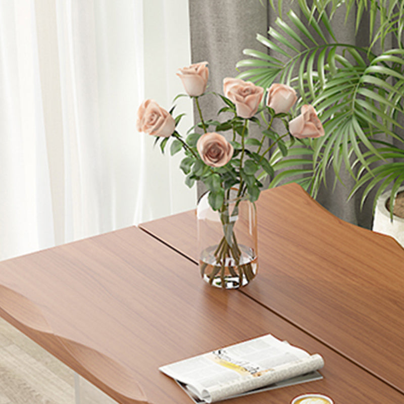 Luxury Wood Table for Restaurant Rectangle Dining Table with Acrylic Double Pedestal Base Clearhalo ' dining_table' 'Dining Tables & Seating' 'Dining Tables' 'furn' 'furn_dining_table' 'Furniture' 'furniture_dining_table' 'Kitchen & Dining Furniture' 'kitchen&dining_furn' 'kitchen' 'kitchen_dining_table' 4577051