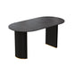 Sintered Stone Dining Table Luxury Double Pedestal Table for Dining Room Oval Black Clearhalo ' dining_table' 'Dining Tables & Seating' 'Dining Tables' 'furn' 'furn_dining_table' 'Furniture' 'furniture_dining_table' 'Kitchen & Dining Furniture' 'kitchen&dining_furn' 'kitchen' 'kitchen_dining_table' 4577069
