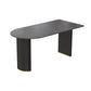 Sintered Stone Dining Table Luxury Double Pedestal Table for Dining Room Free Form Black Clearhalo ' dining_table' 'Dining Tables & Seating' 'Dining Tables' 'furn' 'furn_dining_table' 'Furniture' 'furniture_dining_table' 'Kitchen & Dining Furniture' 'kitchen&dining_furn' 'kitchen' 'kitchen_dining_table' 4577070