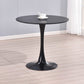 Modern Round Dinette Table Tulip Base Dining Table for Restaurant Wood Black Clearhalo ' dining_table' 'Dining Tables & Seating' 'Dining Tables' 'furn' 'furn_dining_table' 'Furniture' 'furniture_dining_table' 'Kitchen & Dining Furniture' 'kitchen&dining_furn' 'kitchen' 'kitchen_dining_table' 4577082