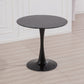 Modern Round Dinette Table Tulip Base Dining Table for Restaurant Glass Black Clearhalo ' dining_table' 'Dining Tables & Seating' 'Dining Tables' 'furn' 'furn_dining_table' 'Furniture' 'furniture_dining_table' 'Kitchen & Dining Furniture' 'kitchen&dining_furn' 'kitchen' 'kitchen_dining_table' 4577092
