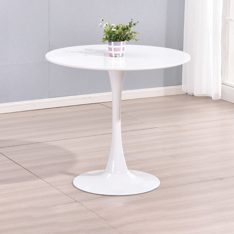 Modern Round Dinette Table Tulip Base Dining Table for Restaurant Glass White Clearhalo ' dining_table' 'Dining Tables & Seating' 'Dining Tables' 'furn' 'furn_dining_table' 'Furniture' 'furniture_dining_table' 'Kitchen & Dining Furniture' 'kitchen&dining_furn' 'kitchen' 'kitchen_dining_table' 4577096