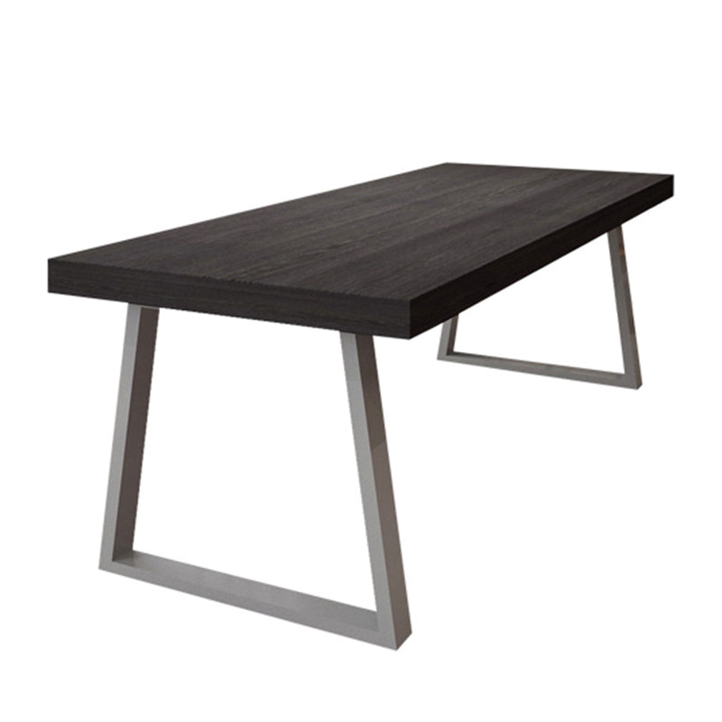 Industrial Style Pine Solid Wood Dining Table Sled Base Dining Room Collection Black Without Chairs Clearhalo ' dining_table' 'Dining Tables & Seating' 'Dining Tables' 'furn' 'furn_dining_table' 'Furniture' 'furniture_dining_table' 'Kitchen & Dining Furniture' 'kitchen&dining_furn' 'kitchen' 'kitchen_dining_table' 4577125