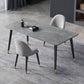 Metal Contemporary Rectangular Dining Table Sintered Stone Top Table with Black Legs Clearhalo ' dining_table' 'Dining Tables & Seating' 'Dining Tables' 'furn' 'furn_dining_table' 'Furniture' 'furniture_dining_table' 'Kitchen & Dining Furniture' 'kitchen&dining_furn' 'kitchen' 'kitchen_dining_table' 4577146