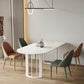 White Stone Top Dining Table Modern Dining Table with Sled Base White 70.9"L x 35.4"W x 29.5"H Without Chairs Clearhalo ' dining_table' 'Dining Tables & Seating' 'Dining Tables' 'furn' 'furn_dining_table' 'Furniture' 'furniture_dining_table' 'Kitchen & Dining Furniture' 'kitchen&dining_furn' 'kitchen' 'kitchen_dining_table' 4577156