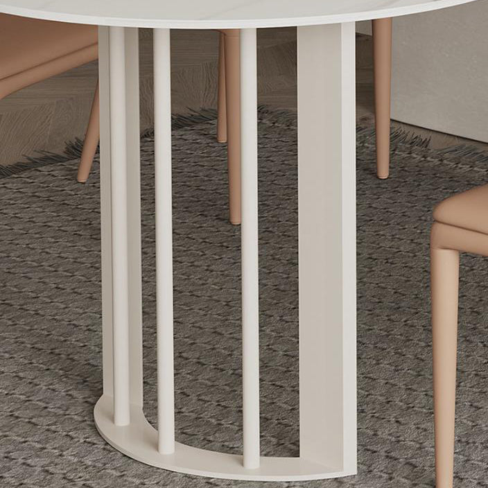 White Stone Top Dining Table Modern Dining Table with Sled Base Clearhalo ' dining_table' 'Dining Tables & Seating' 'Dining Tables' 'furn' 'furn_dining_table' 'Furniture' 'furniture_dining_table' 'Kitchen & Dining Furniture' 'kitchen&dining_furn' 'kitchen' 'kitchen_dining_table' 4577163