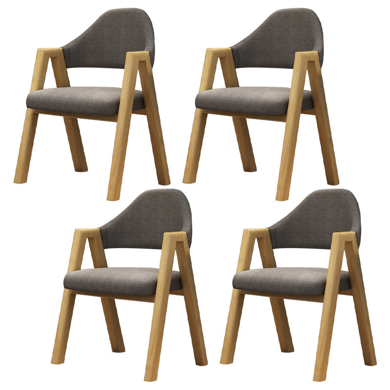 Modern Restaurant Fabric Arm Chair Matte Finish Open Back Dining Chair Dark Gray 4 Piece Set Clearhalo ' kitchen&dining_furn' 'Dining Chairs' 'Dining Tables & Seating' 'dining_chair' 'furn' 'furn_dining_chair' 'Furniture' 'furniture_dining_chair' 'Kitchen & Dining Furniture' 'kitchen' 4577192
