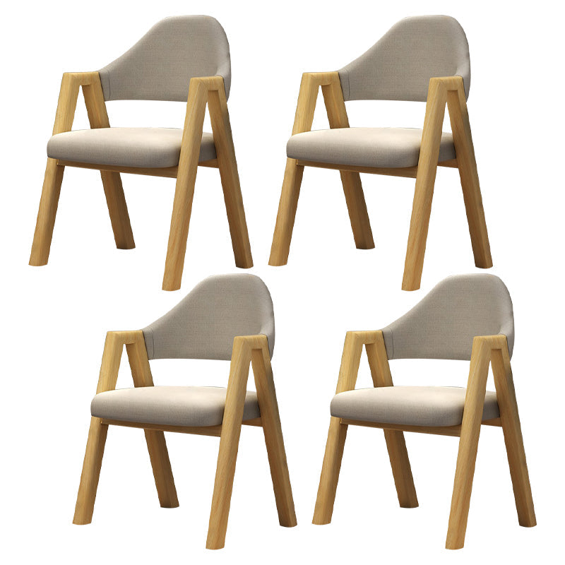 Modern Restaurant Fabric Arm Chair Matte Finish Open Back Dining Chair Light Gray 4 Piece Set Clearhalo ' kitchen&dining_furn' 'Dining Chairs' 'Dining Tables & Seating' 'dining_chair' 'furn' 'furn_dining_chair' 'Furniture' 'furniture_dining_chair' 'Kitchen & Dining Furniture' 'kitchen' 4577193