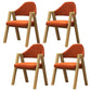Modern Restaurant Fabric Arm Chair Matte Finish Open Back Dining Chair Red 4 Piece Set Clearhalo ' kitchen&dining_furn' 'Dining Chairs' 'Dining Tables & Seating' 'dining_chair' 'furn' 'furn_dining_chair' 'Furniture' 'furniture_dining_chair' 'Kitchen & Dining Furniture' 'kitchen' 4577195