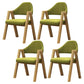 Modern Restaurant Fabric Arm Chair Matte Finish Open Back Dining Chair Green 4 Piece Set Clearhalo ' kitchen&dining_furn' 'Dining Chairs' 'Dining Tables & Seating' 'dining_chair' 'furn' 'furn_dining_chair' 'Furniture' 'furniture_dining_chair' 'Kitchen & Dining Furniture' 'kitchen' 4577199
