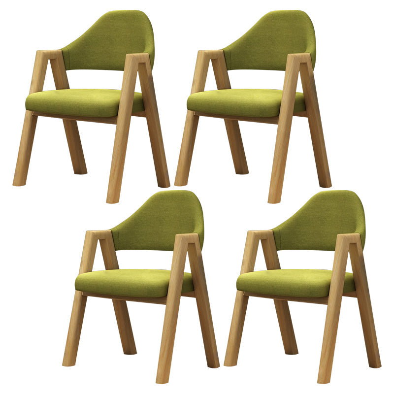 Modern Restaurant Fabric Arm Chair Matte Finish Open Back Dining Chair Green 4 Piece Set Clearhalo ' kitchen&dining_furn' 'Dining Chairs' 'Dining Tables & Seating' 'dining_chair' 'furn' 'furn_dining_chair' 'Furniture' 'furniture_dining_chair' 'Kitchen & Dining Furniture' 'kitchen' 4577199