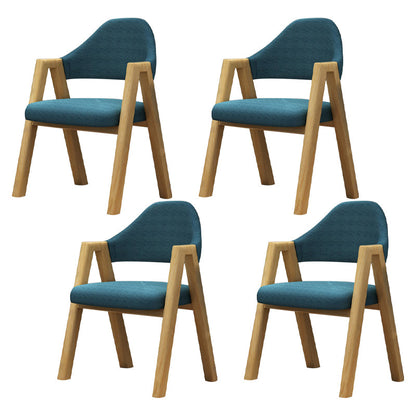 Modern Restaurant Fabric Arm Chair Matte Finish Open Back Dining Chair Dark Blue 4 Piece Set Clearhalo ' kitchen&dining_furn' 'Dining Chairs' 'Dining Tables & Seating' 'dining_chair' 'furn' 'furn_dining_chair' 'Furniture' 'furniture_dining_chair' 'Kitchen & Dining Furniture' 'kitchen' 4577201