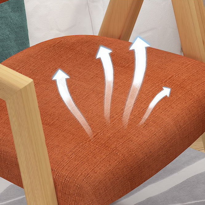 Modern Restaurant Fabric Arm Chair Matte Finish Open Back Dining Chair Clearhalo ' kitchen&dining_furn' 'Dining Chairs' 'Dining Tables & Seating' 'dining_chair' 'furn' 'furn_dining_chair' 'Furniture' 'furniture_dining_chair' 'Kitchen & Dining Furniture' 'kitchen' 4577202