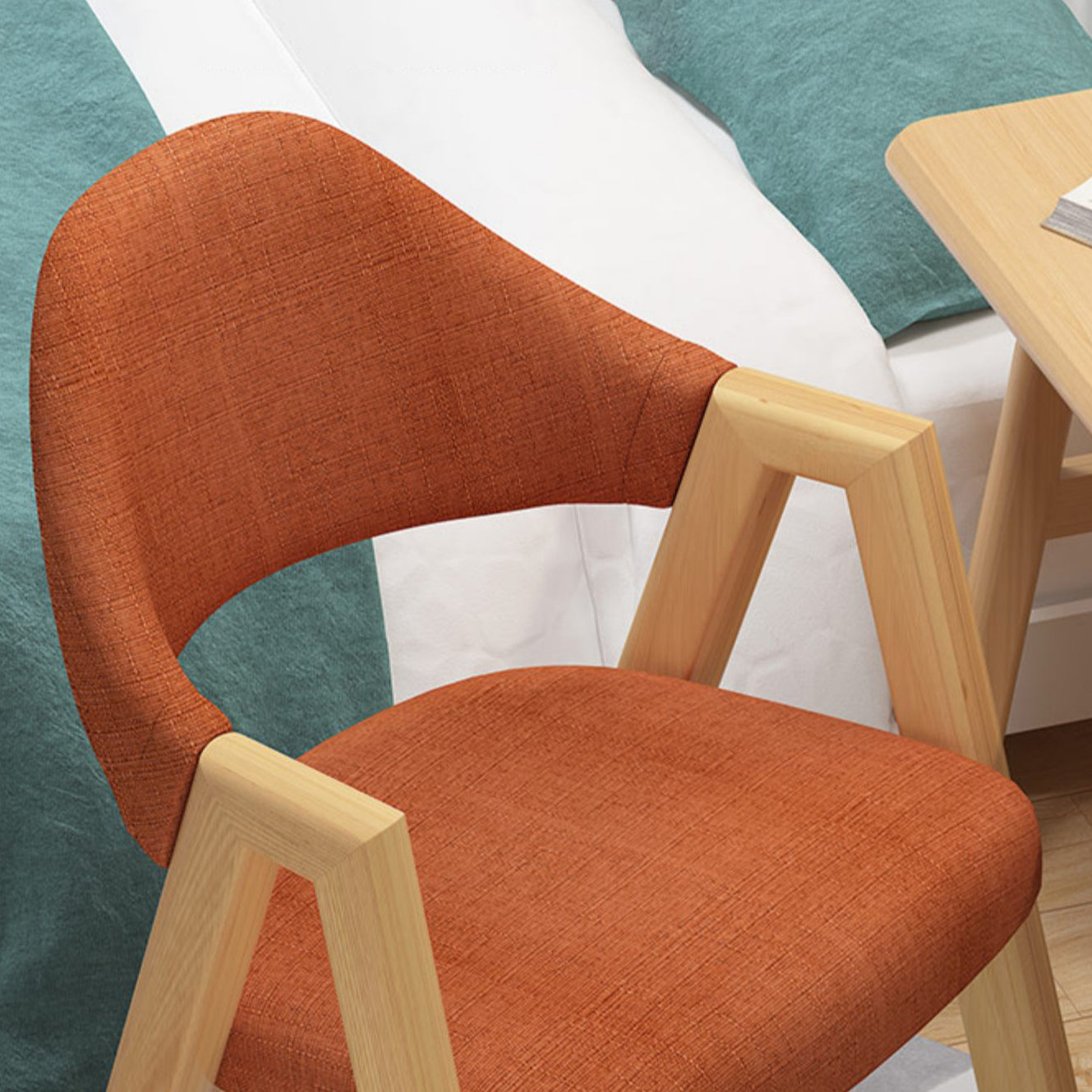 Modern Restaurant Fabric Arm Chair Matte Finish Open Back Dining Chair Clearhalo ' kitchen&dining_furn' 'Dining Chairs' 'Dining Tables & Seating' 'dining_chair' 'furn' 'furn_dining_chair' 'Furniture' 'furniture_dining_chair' 'Kitchen & Dining Furniture' 'kitchen' 4577205