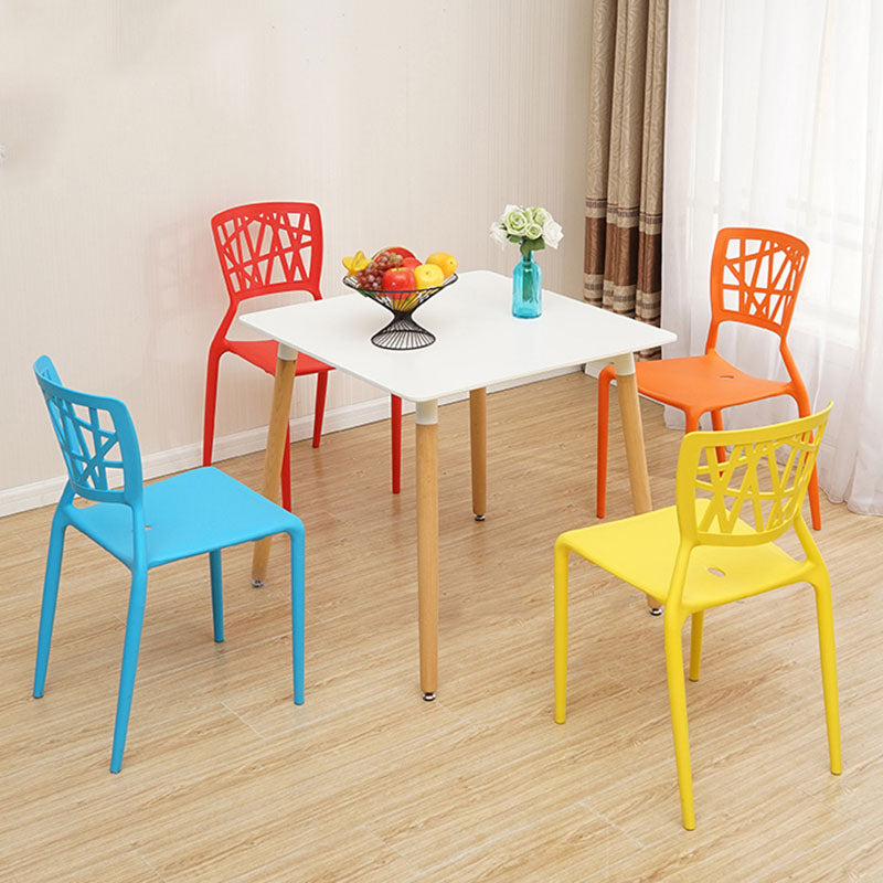 Contemporary Open Back Chair Plastic Stackable Dining Armless Side Chair Clearhalo ' kitchen&dining_furn' 'Dining Chairs' 'Dining Tables & Seating' 'dining_chair' 'furn' 'furn_dining_chair' 'Furniture' 'furniture_dining_chair' 'Kitchen & Dining Furniture' 'kitchen' 4577209