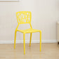 Contemporary Open Back Chair Plastic Stackable Dining Armless Side Chair Yellow 1 Piece Clearhalo ' kitchen&dining_furn' 'Dining Chairs' 'Dining Tables & Seating' 'dining_chair' 'furn' 'furn_dining_chair' 'Furniture' 'furniture_dining_chair' 'Kitchen & Dining Furniture' 'kitchen' 4577210