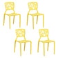 Contemporary Open Back Chair Plastic Stackable Dining Armless Side Chair Yellow 4 Piece Set Clearhalo ' kitchen&dining_furn' 'Dining Chairs' 'Dining Tables & Seating' 'dining_chair' 'furn' 'furn_dining_chair' 'Furniture' 'furniture_dining_chair' 'Kitchen & Dining Furniture' 'kitchen' 4577214