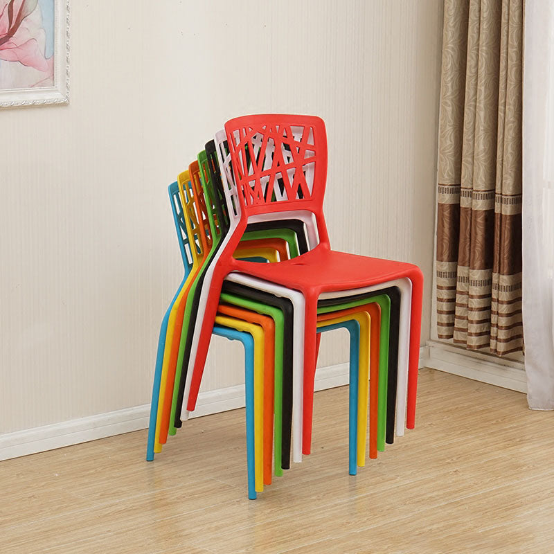 Contemporary Open Back Chair Plastic Stackable Dining Armless Side Chair Clearhalo ' kitchen&dining_furn' 'Dining Chairs' 'Dining Tables & Seating' 'dining_chair' 'furn' 'furn_dining_chair' 'Furniture' 'furniture_dining_chair' 'Kitchen & Dining Furniture' 'kitchen' 4577216