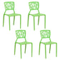 Contemporary Open Back Chair Plastic Stackable Dining Armless Side Chair Green 4 Piece Set Clearhalo ' kitchen&dining_furn' 'Dining Chairs' 'Dining Tables & Seating' 'dining_chair' 'furn' 'furn_dining_chair' 'Furniture' 'furniture_dining_chair' 'Kitchen & Dining Furniture' 'kitchen' 4577225