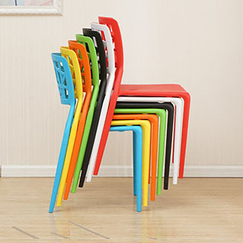 Contemporary Open Back Chair Plastic Stackable Dining Armless Side Chair Clearhalo ' kitchen&dining_furn' 'Dining Chairs' 'Dining Tables & Seating' 'dining_chair' 'furn' 'furn_dining_chair' 'Furniture' 'furniture_dining_chair' 'Kitchen & Dining Furniture' 'kitchen' 4577227