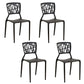 Contemporary Open Back Chair Plastic Stackable Dining Armless Side Chair Black 4 Piece Set Clearhalo ' kitchen&dining_furn' 'Dining Chairs' 'Dining Tables & Seating' 'dining_chair' 'furn' 'furn_dining_chair' 'Furniture' 'furniture_dining_chair' 'Kitchen & Dining Furniture' 'kitchen' 4577234