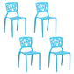 Contemporary Open Back Chair Plastic Stackable Dining Armless Side Chair Blue 4 Piece Set Clearhalo ' kitchen&dining_furn' 'Dining Chairs' 'Dining Tables & Seating' 'dining_chair' 'furn' 'furn_dining_chair' 'Furniture' 'furniture_dining_chair' 'Kitchen & Dining Furniture' 'kitchen' 4577240