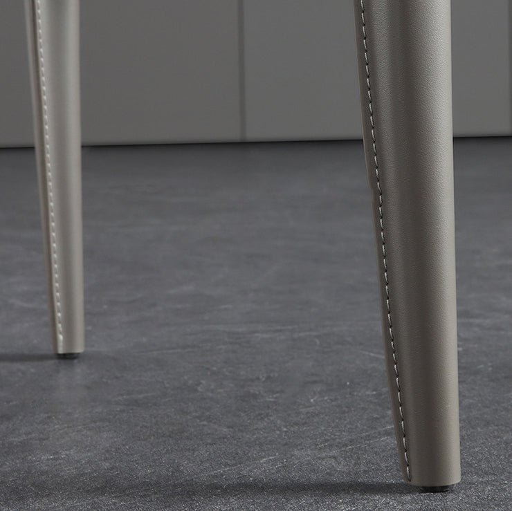 Designer Style Restaurant Leather Side Chair Solid Back Matte Finish Dining Chair Clearhalo ' kitchen&dining_furn' 'Dining Chairs' 'Dining Tables & Seating' 'dining_chair' 'furn' 'furn_dining_chair' 'Furniture' 'furniture_dining_chair' 'Kitchen & Dining Furniture' 'kitchen' 4577255