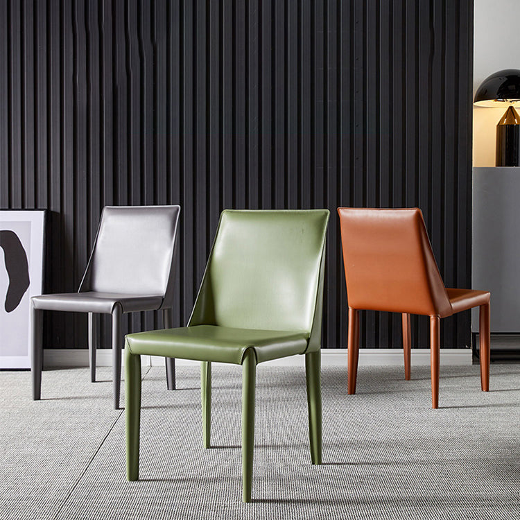 Modern Metal Dining Armless Chair Leather Dining Room Chair for Restaurant Use Clearhalo ' kitchen&dining_furn' 'Dining Chairs' 'Dining Tables & Seating' 'dining_chair' 'furn' 'furn_dining_chair' 'Furniture' 'furniture_dining_chair' 'Kitchen & Dining Furniture' 'kitchen' 4577264