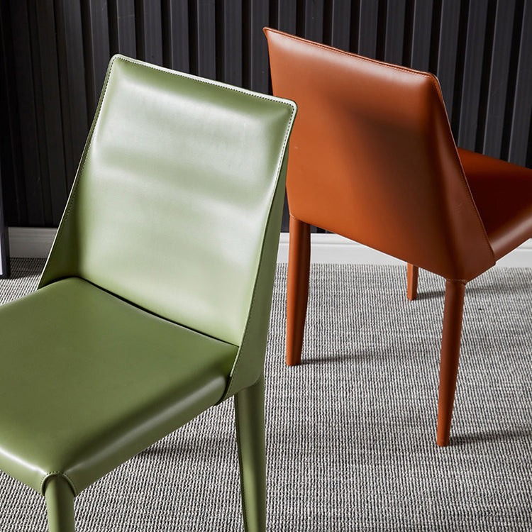 Modern Metal Dining Armless Chair Leather Dining Room Chair for Restaurant Use Clearhalo ' kitchen&dining_furn' 'Dining Chairs' 'Dining Tables & Seating' 'dining_chair' 'furn' 'furn_dining_chair' 'Furniture' 'furniture_dining_chair' 'Kitchen & Dining Furniture' 'kitchen' 4577266