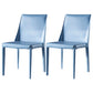 Modern Metal Dining Armless Chair Leather Dining Room Chair for Restaurant Use Light Blue 2 Piece Set Clearhalo ' kitchen&dining_furn' 'Dining Chairs' 'Dining Tables & Seating' 'dining_chair' 'furn' 'furn_dining_chair' 'Furniture' 'furniture_dining_chair' 'Kitchen & Dining Furniture' 'kitchen' 4577267