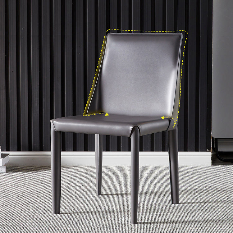 Modern Metal Dining Armless Chair Leather Dining Room Chair for Restaurant Use Clearhalo ' kitchen&dining_furn' 'Dining Chairs' 'Dining Tables & Seating' 'dining_chair' 'furn' 'furn_dining_chair' 'Furniture' 'furniture_dining_chair' 'Kitchen & Dining Furniture' 'kitchen' 4577278
