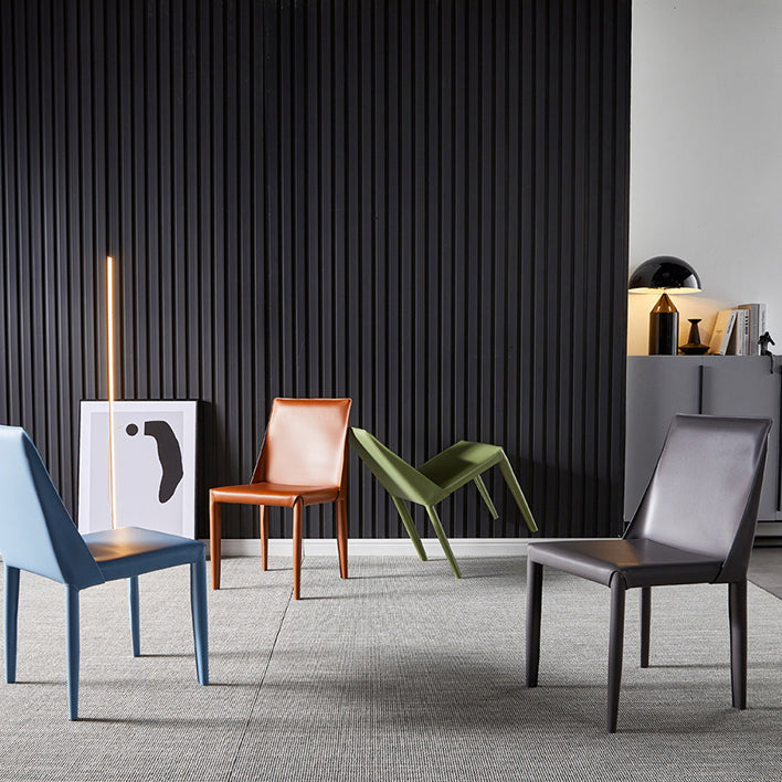 Modern Metal Dining Armless Chair Leather Dining Room Chair for Restaurant Use Clearhalo ' kitchen&dining_furn' 'Dining Chairs' 'Dining Tables & Seating' 'dining_chair' 'furn' 'furn_dining_chair' 'Furniture' 'furniture_dining_chair' 'Kitchen & Dining Furniture' 'kitchen' 4577279