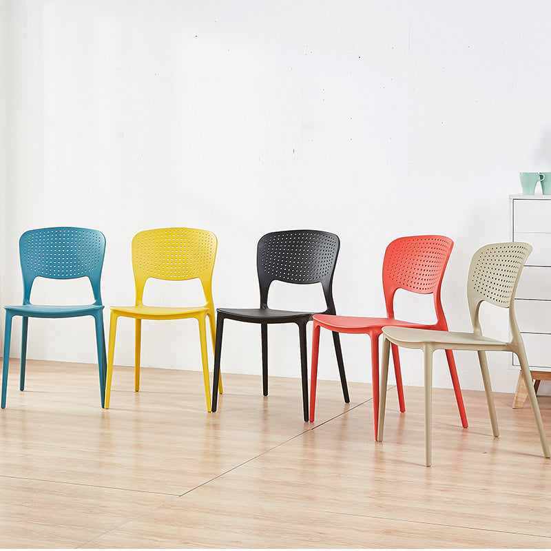 Contemporary Open Back Chairs Dining Armless Stackable Plastic Side Chair Clearhalo ' kitchen&dining_furn' 'Dining Chairs' 'Dining Tables & Seating' 'dining_chair' 'furn' 'furn_dining_chair' 'Furniture' 'furniture_dining_chair' 'Kitchen & Dining Furniture' 'kitchen' 4577288