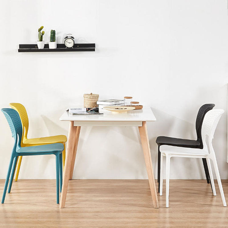 Contemporary Open Back Chairs Dining Armless Stackable Plastic Side Chair Clearhalo ' kitchen&dining_furn' 'Dining Chairs' 'Dining Tables & Seating' 'dining_chair' 'furn' 'furn_dining_chair' 'Furniture' 'furniture_dining_chair' 'Kitchen & Dining Furniture' 'kitchen' 4577296