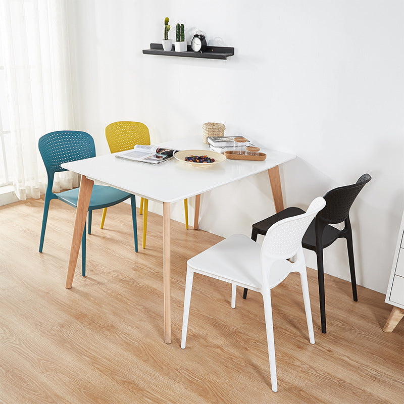 Contemporary Open Back Chairs Dining Armless Stackable Plastic Side Chair Clearhalo ' kitchen&dining_furn' 'Dining Chairs' 'Dining Tables & Seating' 'dining_chair' 'furn' 'furn_dining_chair' 'Furniture' 'furniture_dining_chair' 'Kitchen & Dining Furniture' 'kitchen' 4577297