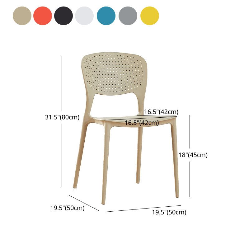 Contemporary Open Back Chairs Dining Armless Stackable Plastic Side Chair Clearhalo ' kitchen&dining_furn' 'Dining Chairs' 'Dining Tables & Seating' 'dining_chair' 'furn' 'furn_dining_chair' 'Furniture' 'furniture_dining_chair' 'Kitchen & Dining Furniture' 'kitchen' 4577311