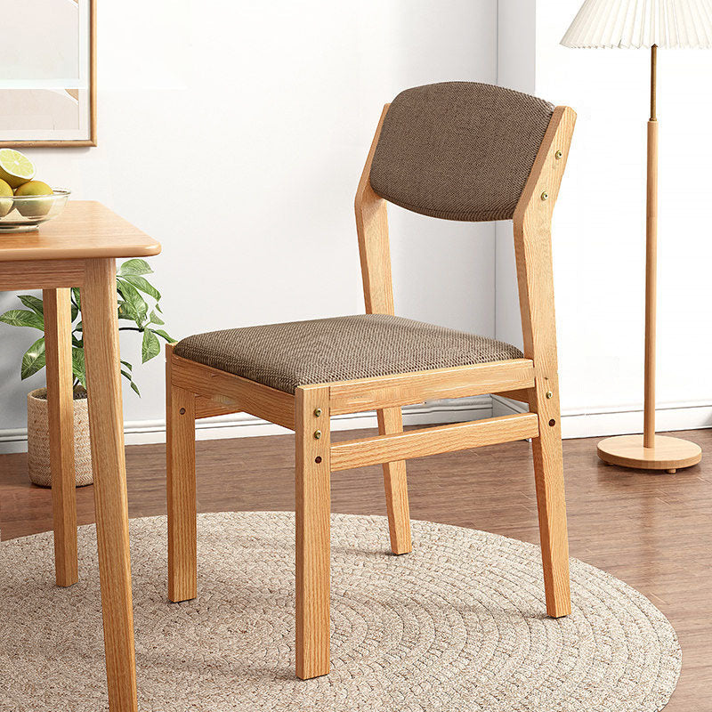 Modern Rubberwood Fabric Side Chair Matte Finish Open Back Dining Chair Brown 1 Piece Natural Wood Clearhalo ' kitchen&dining_furn' 'Dining Chairs' 'Dining Tables & Seating' 'dining_chair' 'furn' 'furn_dining_chair' 'Furniture' 'furniture_dining_chair' 'Kitchen & Dining Furniture' 'kitchen' 4577313