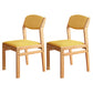 Modern Rubberwood Fabric Side Chair Matte Finish Open Back Dining Chair Yellow 2 Piece Set Natural Wood Clearhalo ' kitchen&dining_furn' 'Dining Chairs' 'Dining Tables & Seating' 'dining_chair' 'furn' 'furn_dining_chair' 'Furniture' 'furniture_dining_chair' 'Kitchen & Dining Furniture' 'kitchen' 4577321