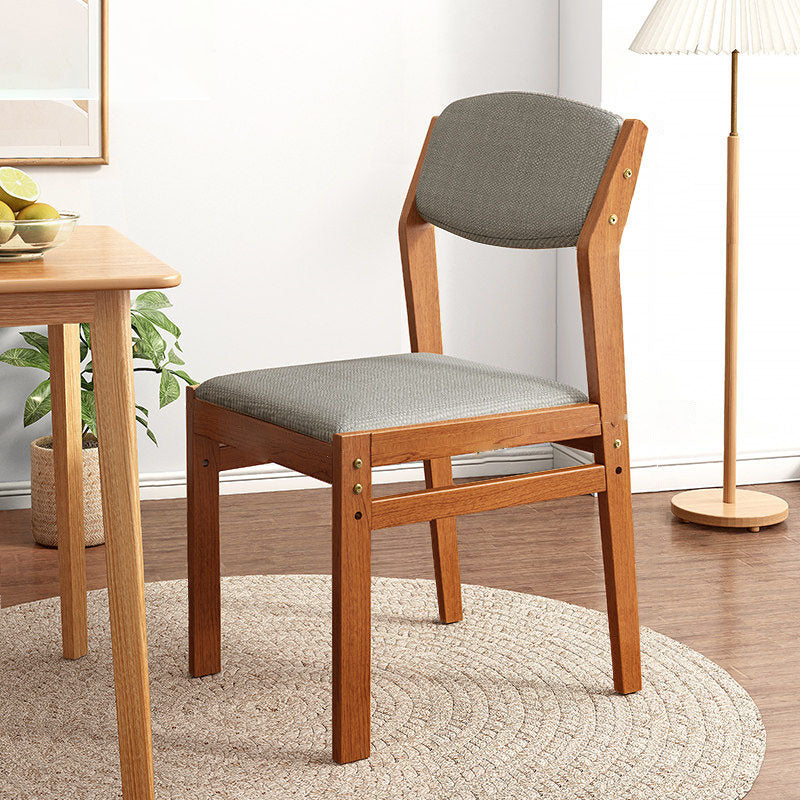 Modern Rubberwood Fabric Side Chair Matte Finish Open Back Dining Chair Grey 1 Piece Walnut Clearhalo ' kitchen&dining_furn' 'Dining Chairs' 'Dining Tables & Seating' 'dining_chair' 'furn' 'furn_dining_chair' 'Furniture' 'furniture_dining_chair' 'Kitchen & Dining Furniture' 'kitchen' 4577325